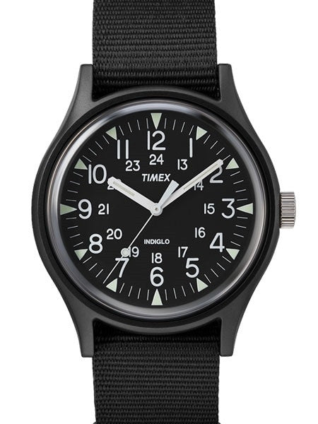 Timex 40mm MK1 Quartz Watch with Black Dial and INDIGLO Night-Light #TW2R37400VQ