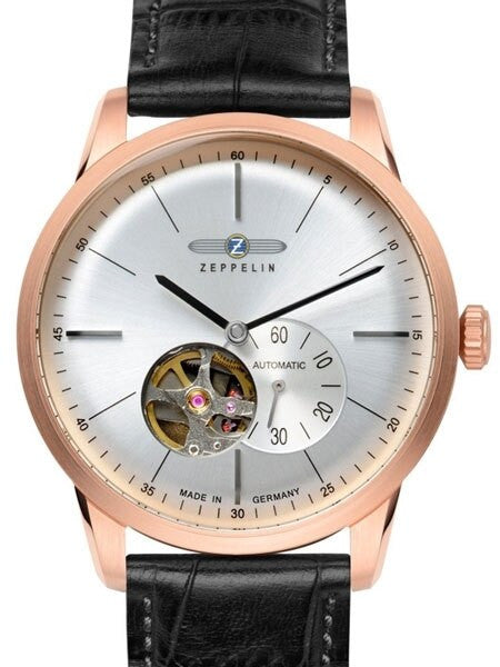 Graf Zeppelin Flatline Automatic Open-Heart Watch with Small Seconds #7362-4
