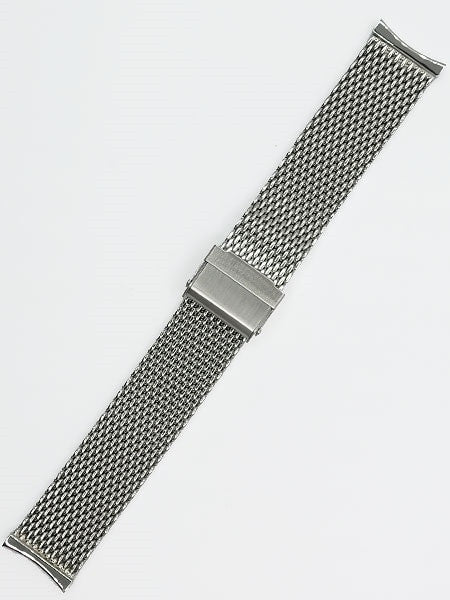 Vollmer Polished Mesh Bracelet for Orient Bambino Watches, Easy Adjust Push Buckle #13081H4C (21mm)