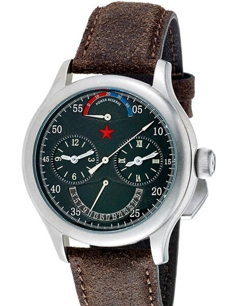 Scratch and Dent - Red Star Dual-Time Automatic Watch with 42-Hour Power Reserve, Retrograde Date #6202G-2545B