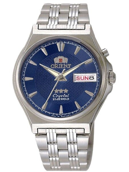 Orient Automatic Watch with Textured Blue Dial and Bracelet #EM5M010D