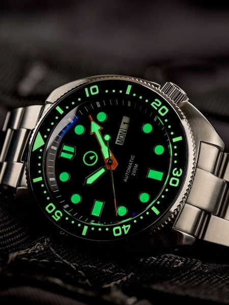 Islander Black Dial Automatic Dive Watch with AR Double Dome Sapphire Crystal, and Luminous Ceramic Bezel Insert #ISL-30
