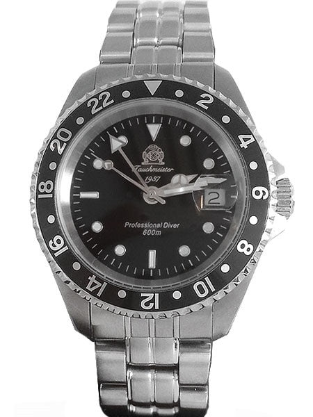 Tauchmeister T0021 600-Meter Quartz GMT Dive Watch with Screw-Down Crown