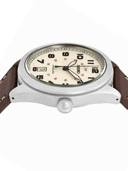 Seiko NEO Sports, Automatic Watch with Brown Leather Strap, Biege Dial #SRPC87K1