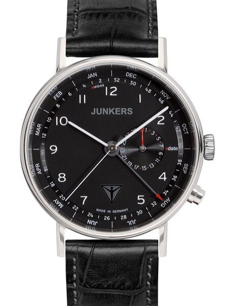 Junkers Eisvogel F13 Swiss Quartz Calendar Watch with Date, Week, Month  #6734-2