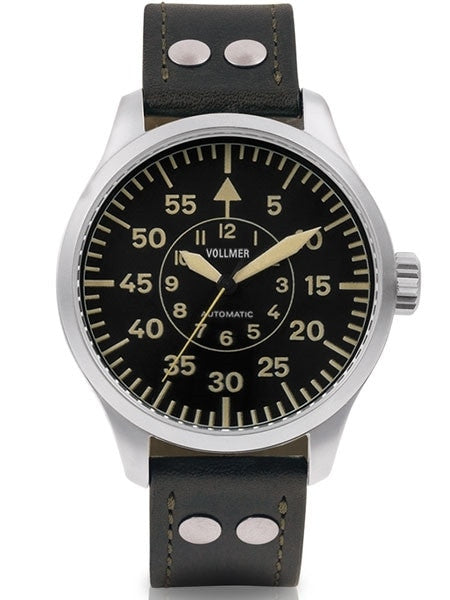 Vollmer Vintage Type B, 47mm Swiss Automatic Aviator Watch with Sapphire Crystal #V3H143