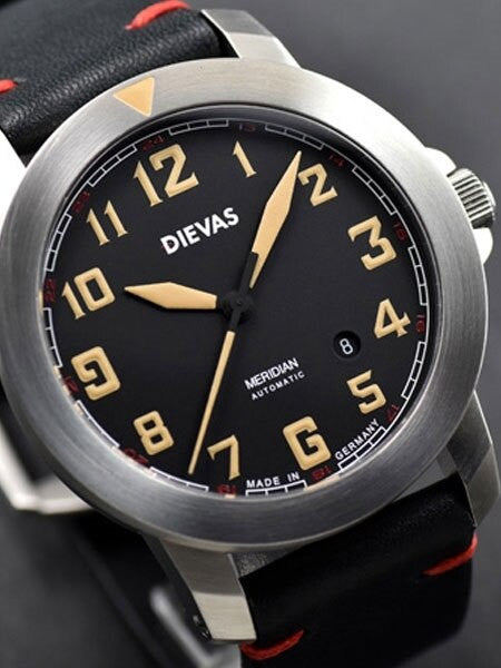 DIEVAS Meridian German Made Aviator Watch with Sapphire Crystal and 44mm Diameter Case