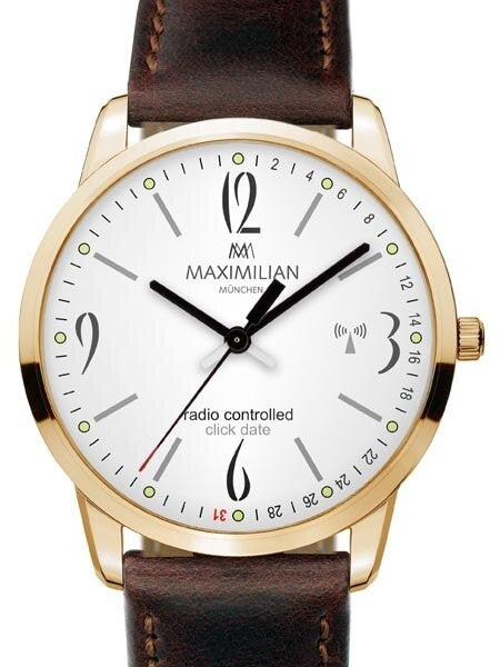 Maximilian Radio Controlled Dress Watch with Push Button Date Display #5332-1