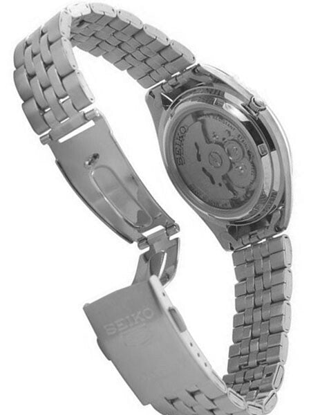 Scratch and Dent - Seiko 5 Automatic Black Dial Watch with Stainless Steel Bracelet #SNKL23J1