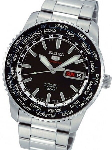 Seiko 5 Sports Automatic Hand Winding World Time Watch SRP127K1