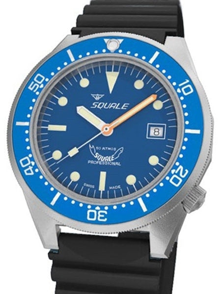 Scratch and Dent - Squale 500 Meter Swiss Made Automatic Dive Watch with Blue Dial  #1521-026M-BLR 2