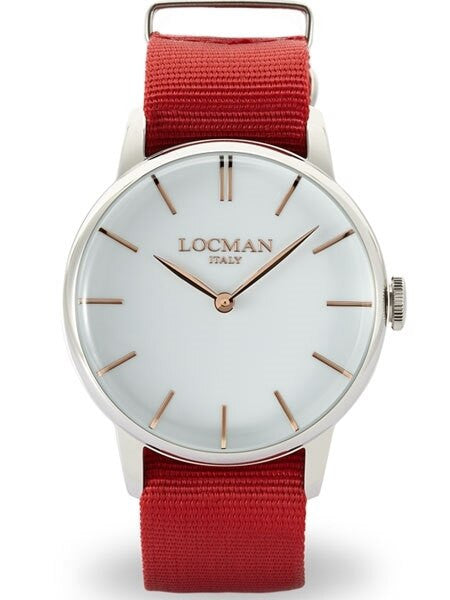Locman 1960's Collection Sporty Quartz Dress Watch with 41mm Case #0251V08-00WHRGNR