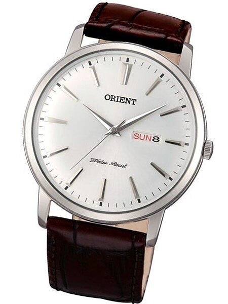 Orient Capital Quartz Analog Dress Watch with Day and Date Window #UG1R003W
