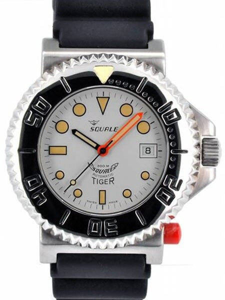 Squale Vintage Swiss Automatic Dive watch with Locking Bezel #Tiger-064-WH