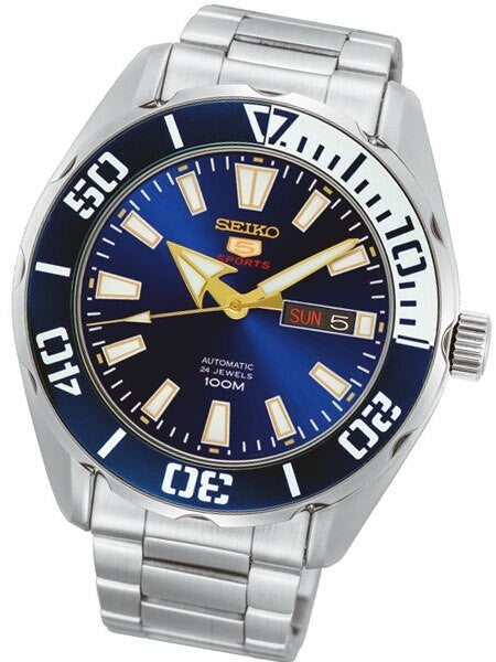 Scratch and Dent - Seiko 5 Sports Automatic 24-Jewel Watch with Blue Dial and SS Bracelet #SRPC51K1