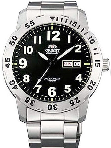 Orient Black Dial 21-Jewel Automatic Aviator Watch #FEM7A001B