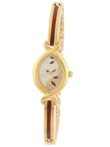 Titan Ladies Raga Jewelry Inspired Gold-Tone Quartz Watch with Bracelet #2251YM24