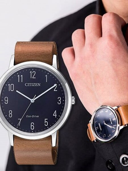 Citizen Eco-Drive Watch with Leather Strap and 6-Month Power Reserve #BJ6501-10L