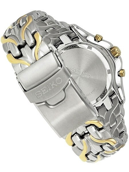 Seiko Core Series Two-Tone Solar Alarm Chronograph Stopwatch #SSC138