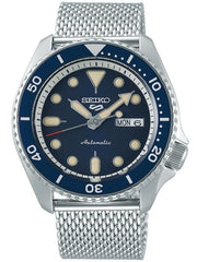 Seiko 5 Sports 24-Jewel Automatic Watch with Blue Dial and Mesh Bracelet #SRPD71