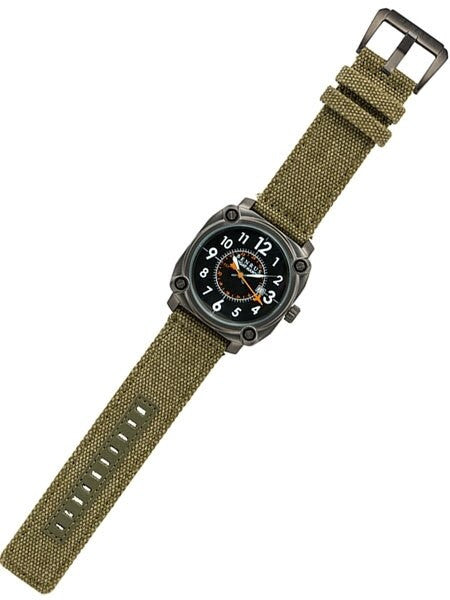 BENRUS 43mm Stainless Steel, Military-Inspired Quartz Nighthawk Watch #BR002A