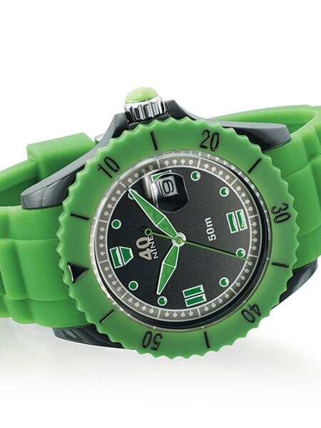 40Nine Green Plastic 45mm Case with Green Silicone Rubber Strap #40NINE02-GREEN10