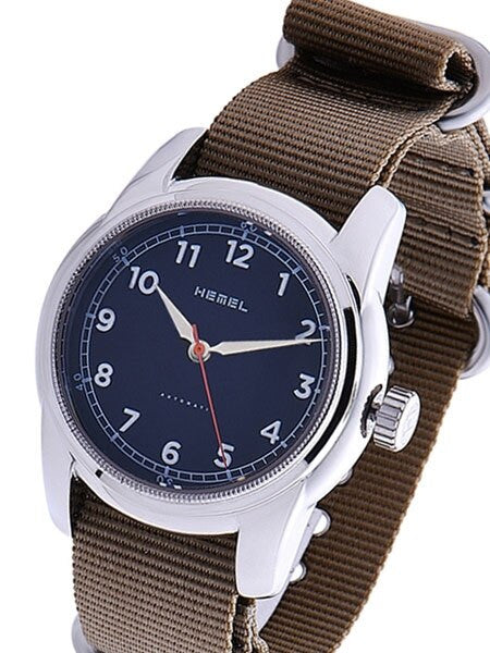 HEMEL Track Automatic Military-Styled Watch with Matte Black Dial and Sapphire Crystal #HM2