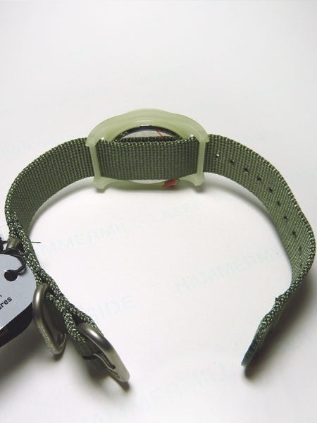 Bertucci DX3 Luminous Resin Watch, Olive Green Nylon Strap, White Dial - 11028
