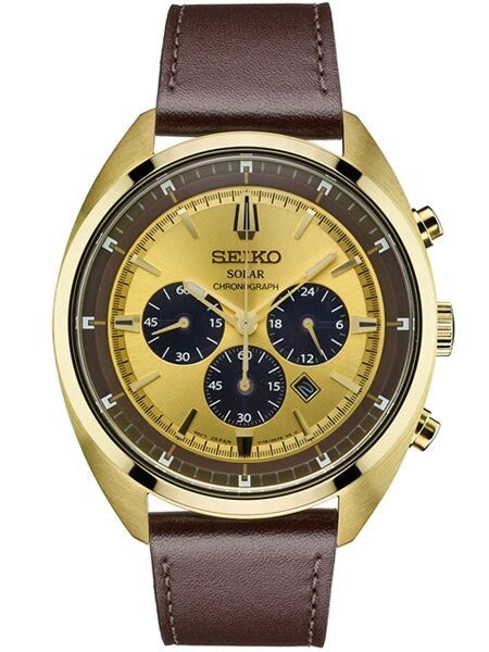 Seiko Recraft Solar Quartz Chronograph with Stop-Watch and 24-hour Sub-Dial  #SSC570
