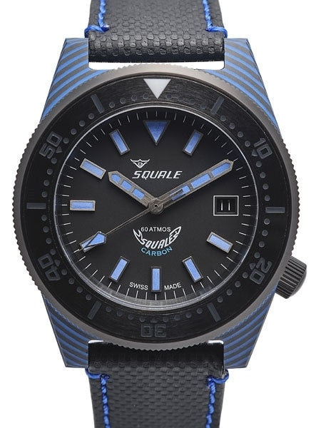 Squale 600 Meter Swiss Made Automatic Dive Watch with 42mm Carbon Fiber Case  #T183BL