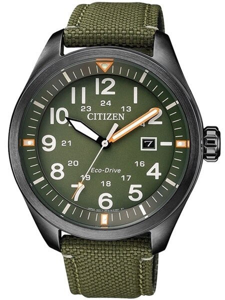 Citizen Military Watch Eco-Drive Green Dial with Green Nylon Strap #AW5005-21Y