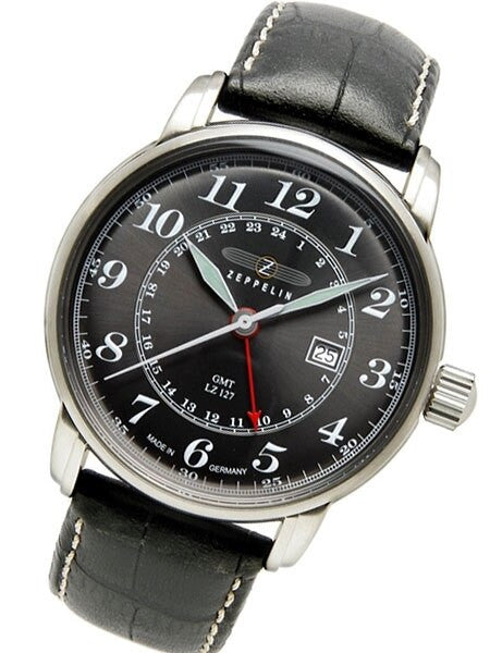 Graf Zeppelin Dual Time, GMT Watch  with Red 24-hr Hand. #7642-2