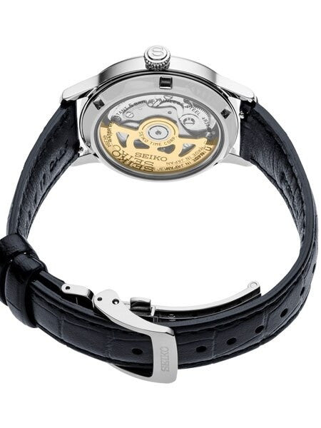 Ladies Seiko Presage Blue Automatic Dress Watch with Open Heart #SSA785