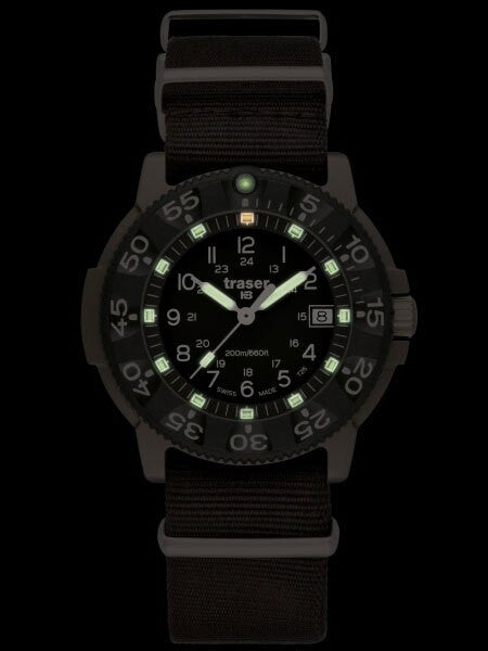 Traser Commander Military Titanium Watch with Sapphire Crystal, Carbon Fiber Bezel #P6506.430.32.02