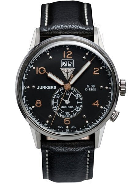 Junkers G38 Big Date, Dual Time Watch with Two Crowns #6940-5