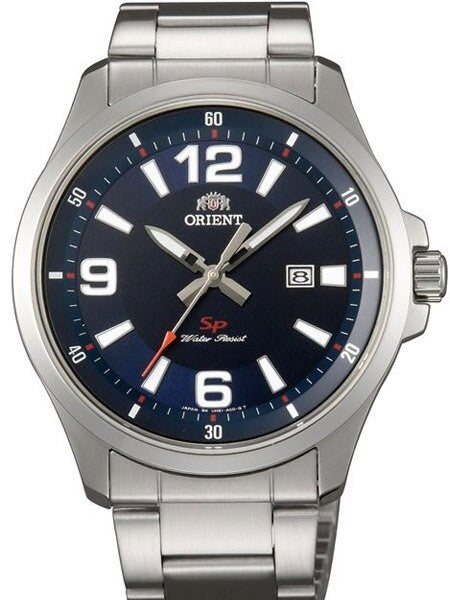 Orient Commander Quartz Watch with Vibrant Deep Blue Dial and Date #UNE1005D