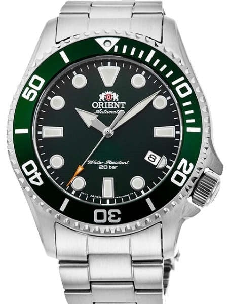 Orient Green Bezel Insert, Automatic Dive Watch with Sapphire Crystal #RA-AC0K02E10B