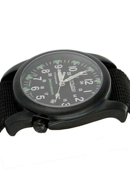 Bertucci A-4T Vintage 44 Black Titanium Watch w/ Tritium Tube Lights #13420