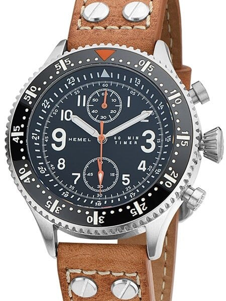 HEMEL Brabant Quartz Chronograph Watch with 60-Minute Stopwatch and AR Sapphire Crystal #HF5