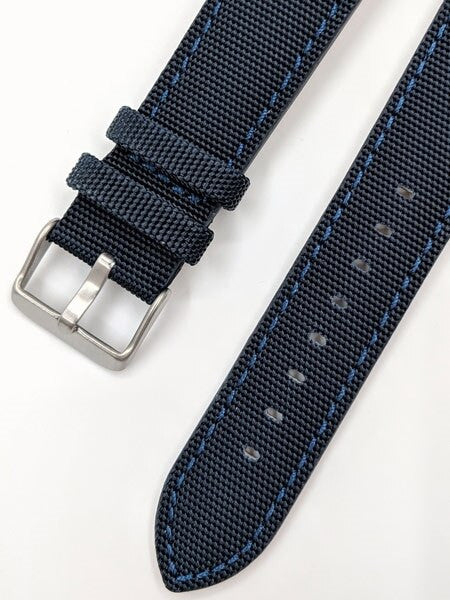 Toscana Blue Canvas with Leather Backing Watch Strap #INS-CAN40