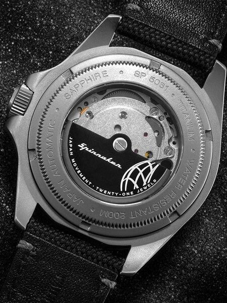 Spinnaker Tesei Titanium Automatic 200 Meter Dive Watch With Black Dial SP-5061-01