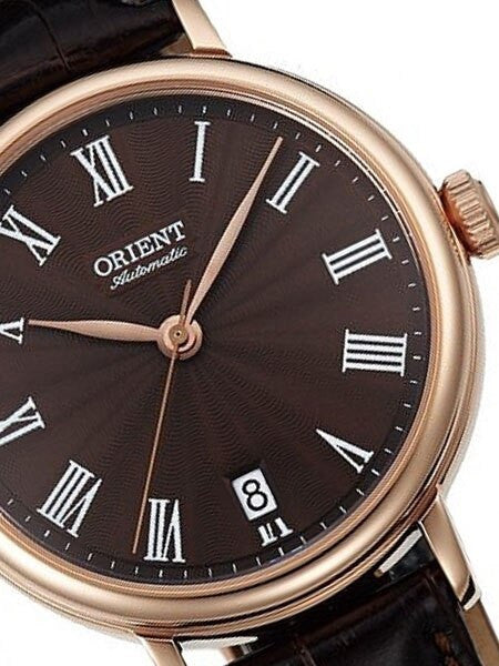 Orient Soma Automatic Dress Watch with Maroon Dial and Rose Goldtone Case #ER2K001T