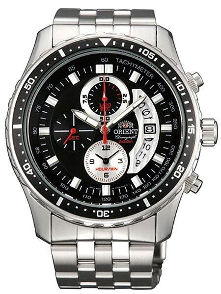 Orient Cayenne Sport Diver Chronograph Watch with Open Date Window and Tachymeter #TT0Q001B