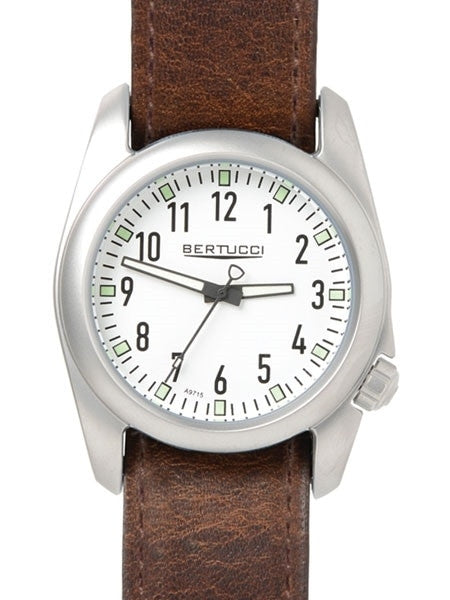 Bertucci Ventara Stainless Steel Field Watch with a USA Horween?« leather Strap #11071
