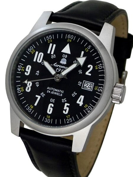 Aeromatic 1912 Automatic Aviator Watch with Black Strap #A1027 BlackX