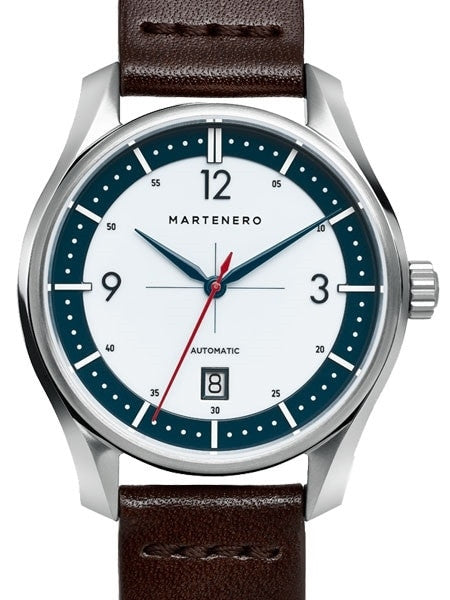 Martenero Kerrison Automatic Watch with White Dial, Sapphire Crystal #KER001