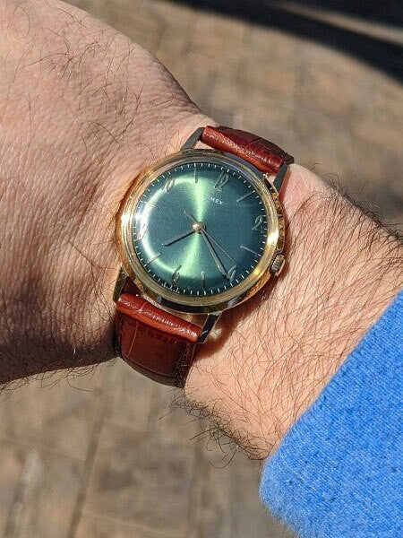 Timex 34mm Marlin Mechanical (Hand Wind) Watch with Green Dial #TW2U01700ZV