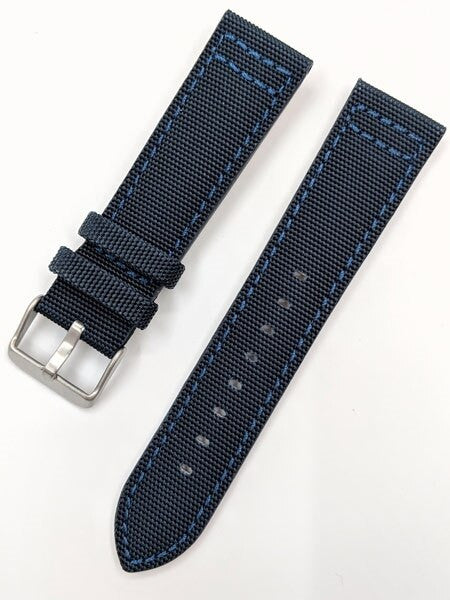 Toscana Blue Canvas with Leather Backing Watch Strap #INS-CAN40