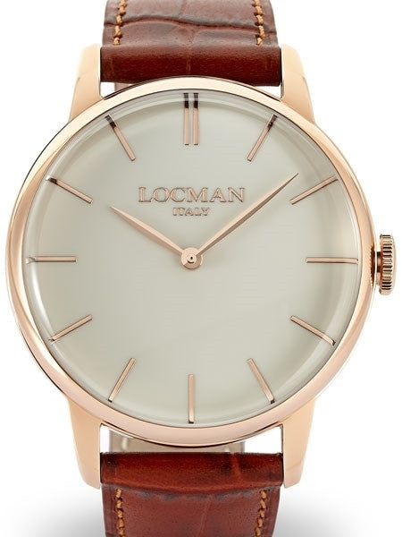 Locman 1960's Collection Elegant Quartz Dress Watch with 41mm Case #0251V10-RGAVRGPN