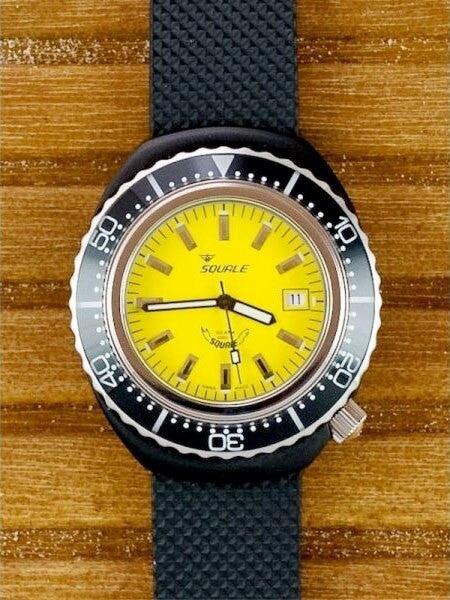 Squale 1000 meter Professional Swiss Automatic Dive watch with Black PVD Case #2002Y-PVD-R